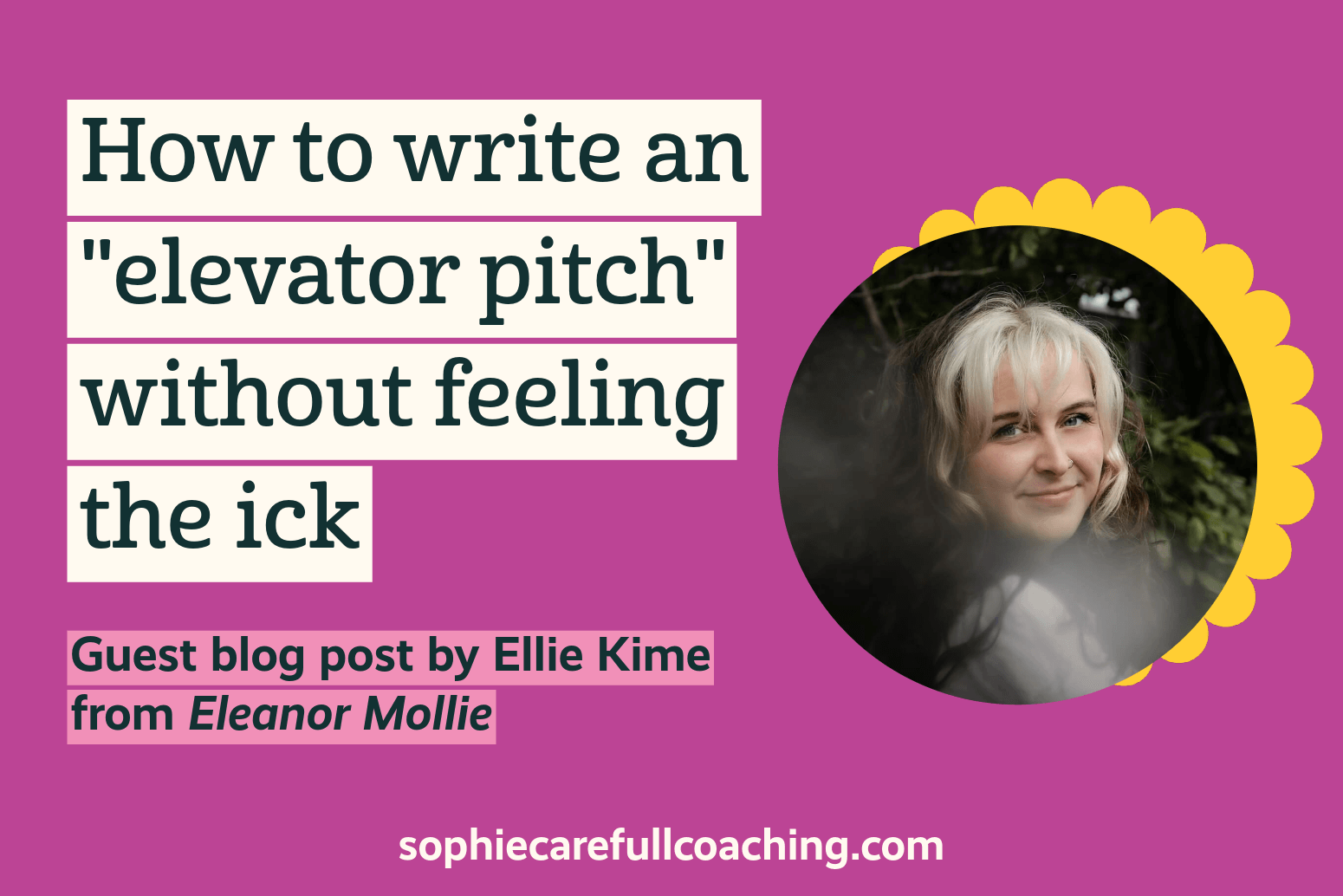 How to write an "elevator pitch" without feeling the ick