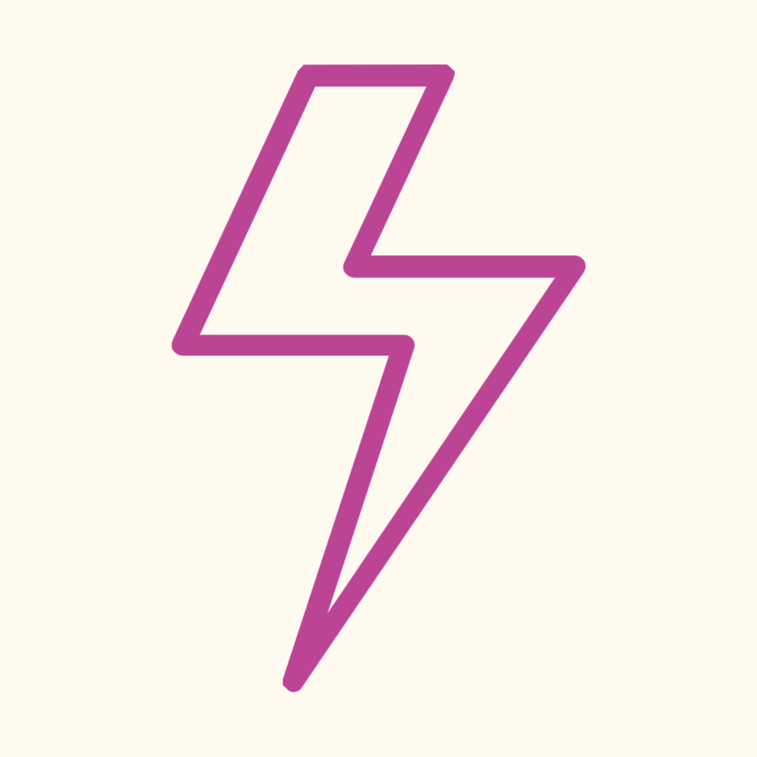 Magenta pink lightning strike shape.